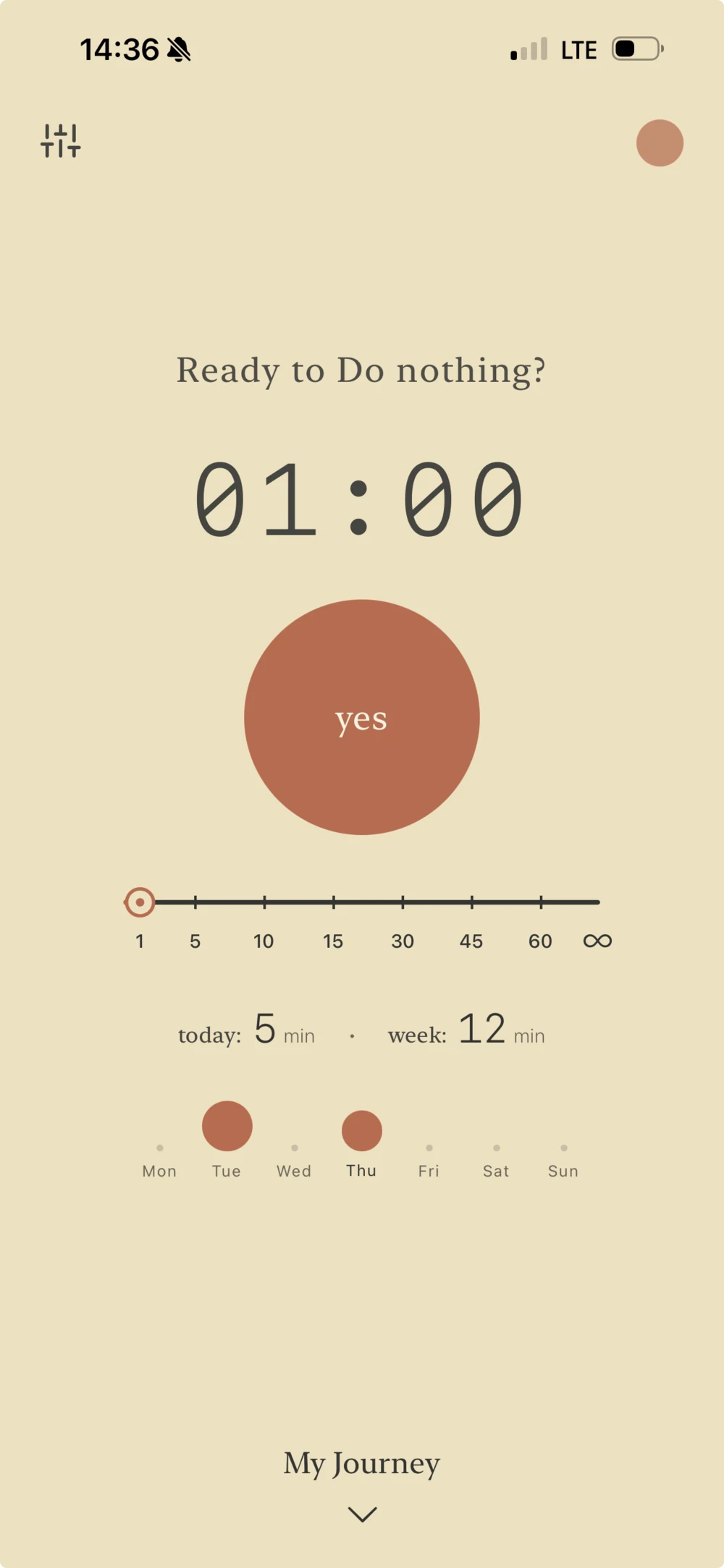 The Nothing timer, ready to start